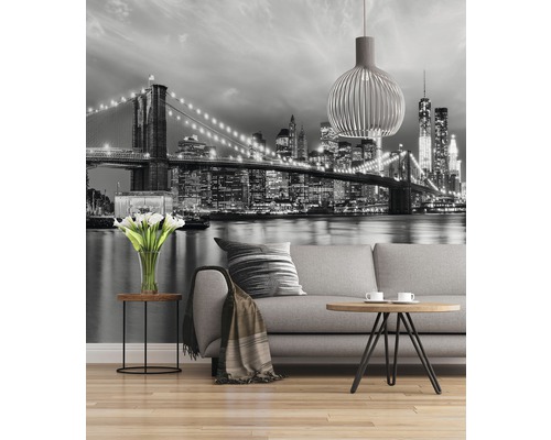 Vardagsrum med New York Skyline fototapet
