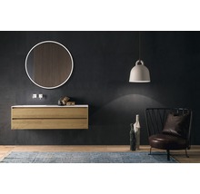 Badrumsspegel DSK Black Circular LED-belysning 120cm
