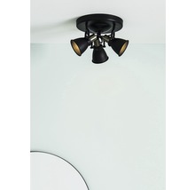 Svart taklampa med tre spotlights