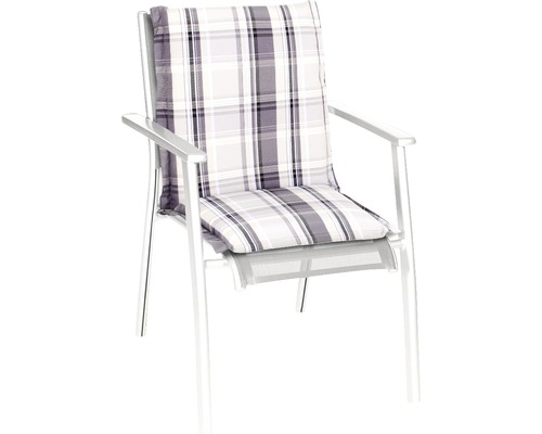 Trädgårdsstol med rutig dyna