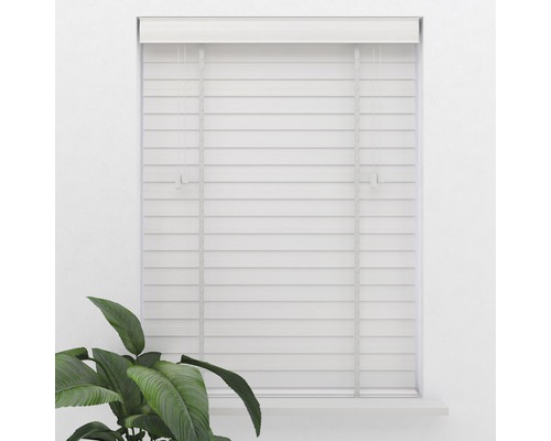 Stängd träpersienn i fönstret