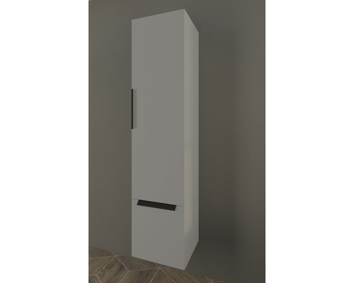 Högt badrumsskåp med en dörr och en låda