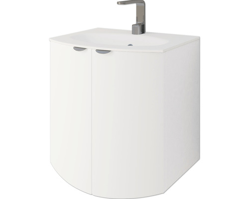 Tvättställsskåp med två dörrar och armatur