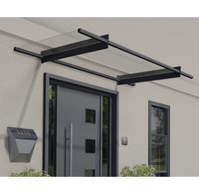 Entrétak med glasplatta och mörk ram