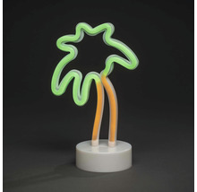 Neonlampa i form av en palm på en sockel