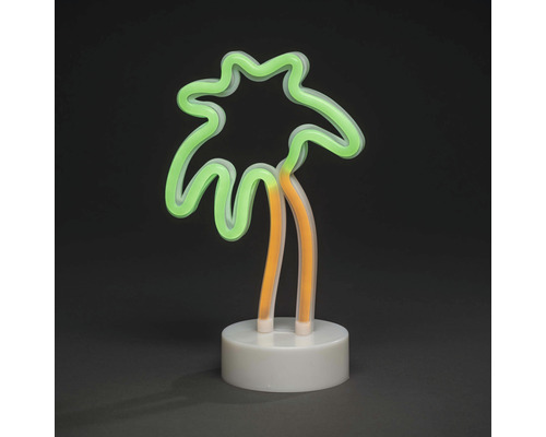 Neonlampa i form av en palm på en sockel
