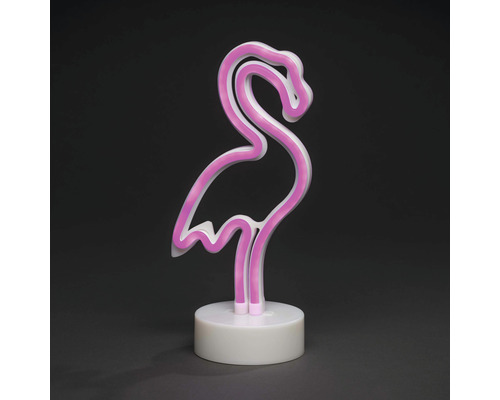 Flamingo neonlampa på sockel