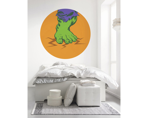 Rum med en väggdekal av en fot