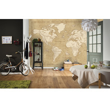 Fototapet KOMAR Vintage World Map vit 10 delar 280x500cm IAX10-0027