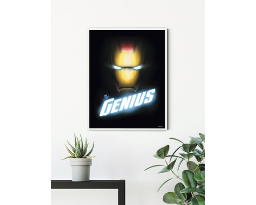 Inramad affisch med Iron Man motiv och texten The Genius.
