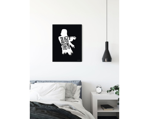 Dekorativ väggbild med Star Wars-motiv i ett sovrum