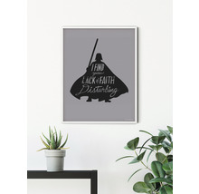 Inramad Star Wars väggkonst med Darth Vader silhuett och citatet: Jag finner din brist på tro oroande.