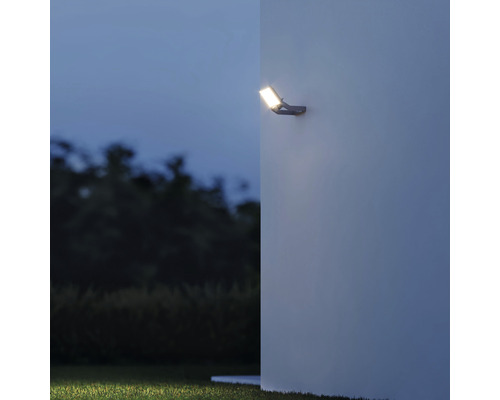 Väggmonterad LED-utomhusstrålkastare med ljuskägla i trädgården