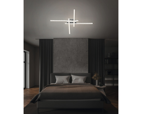 Sovrum med taklampa med LED-element