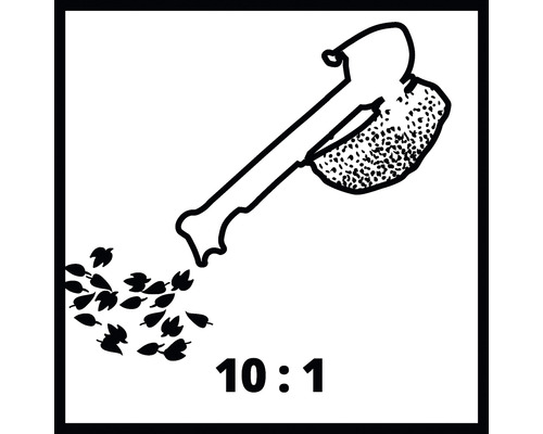 Symbol för lövsug med en strimlingsfunktion på 10 till 1.