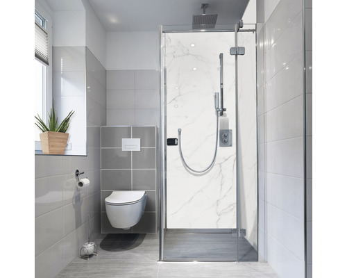 Dekorplast badrum MYSPOTTI Fresh Marmor White marmorutseende 210x100 cm