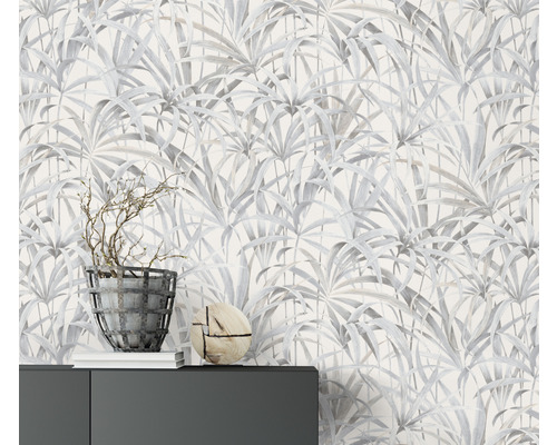 Tapet med palmbladsmönster i interiör