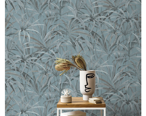 Rum med botanisk tapet med palmmotiv