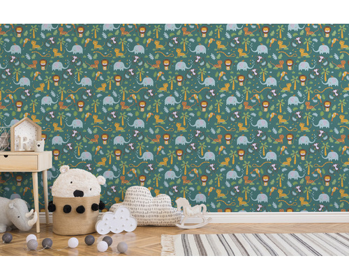 Tapet med djurmotiv för barnrum