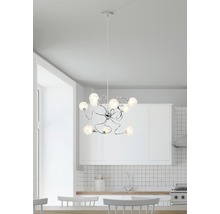 Taklampa BRILLIANT Joya 9-lågig 9x33W Ø700mm krom transparent