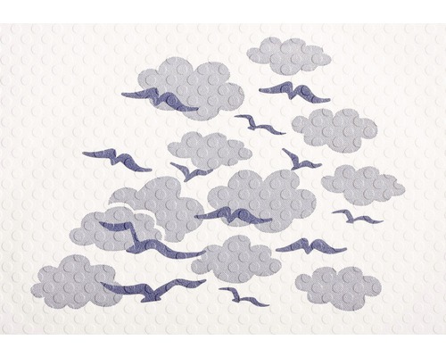 Dekor med moln och fåglar