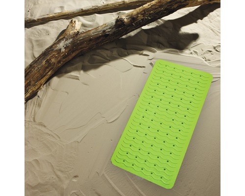 Grön badrumsmatta med vågmönster och sugkoppar