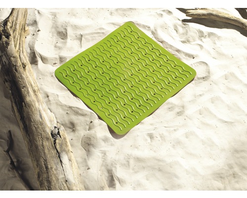 Fyrkantig duschmatta med vågmönster och sugproppar