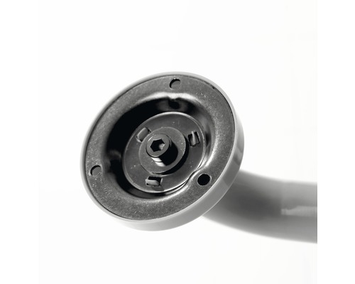 Detaljvy av ett stödhandtag för väggmontering.