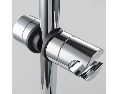 Justerbart duschhuvudfäste av metall