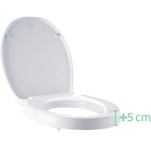 Förhöjd toalettsits med en höjd av 5 cm.
