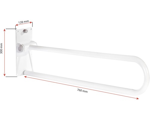 Stödhandtag för väggmontering med måtten 760 mm x 300 mm