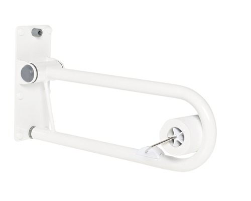 Toalettpappershållare med svängbar arm för väggmontering