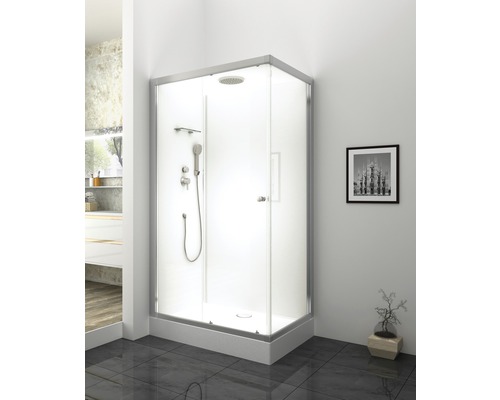 Duschkabin AURLANE Silver zen silver matt klarglas 80x110 cm CAB174 Duschkabin AURLANE Silver zen silver matt klarglas 80x110 cm CAB174