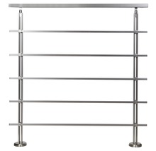 Räcke i rostfritt stål med horisontella ribbor