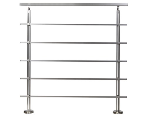 Räcke i rostfritt stål med horisontella ribbor