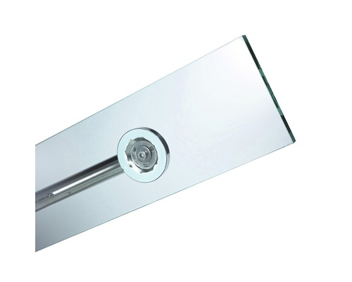 Glashylla med handdukshållare