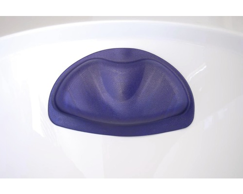 Blått nackstöd på ett handfat