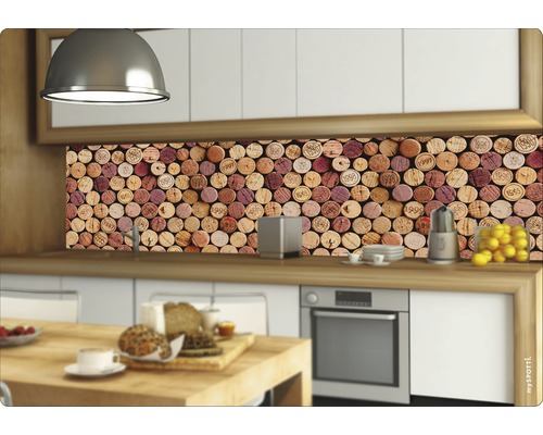 Köksscen med köksbänk med korkmönster