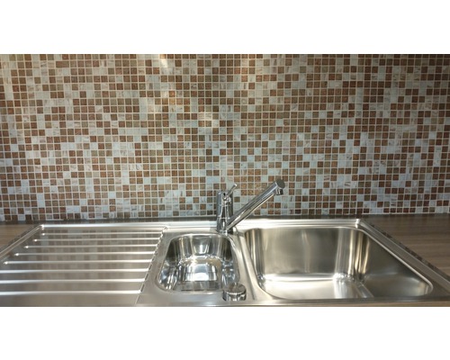 Diskho i rostfritt stål med blandare och mosaik