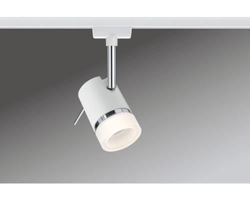 Vit skenspotlight med LED-lampa på skena