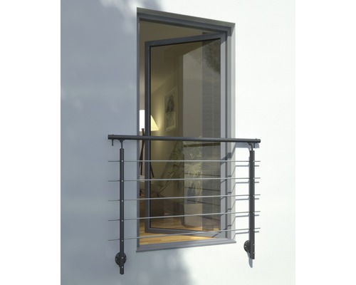 Öppet fönster med räcke