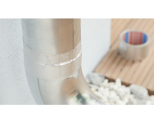 Reparerad stuprörskrök med tejp