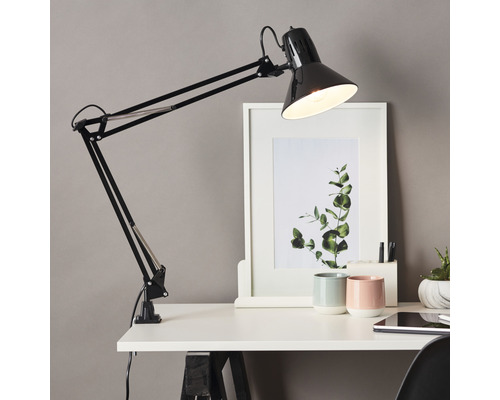 Skrivbordslampa BRILLIANT Hobby E27 klämm svart