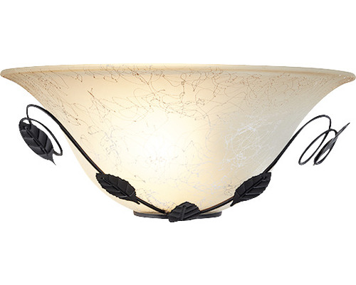 Vägglampa med bladdekoration i metall