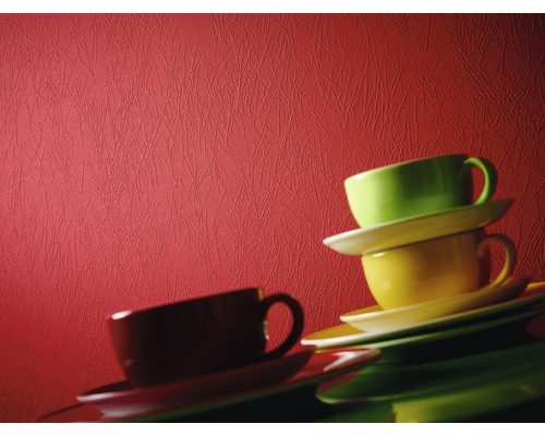 Stapel med kaffekoppar och fat