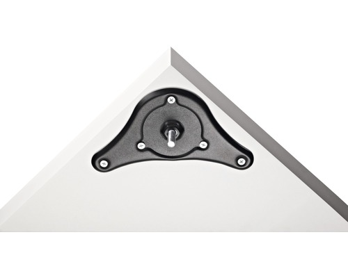 Fästplatta för vridskiva på bordsskiva med skruvar