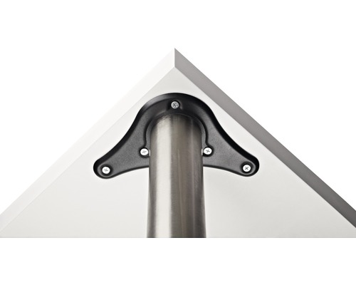 Detalj av en bordsskiva med bordsbensfäste