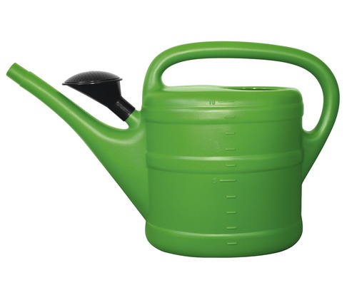 Grön vattenkanna med svart duschmunstycke