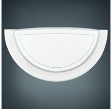 Halvcirkelformad vägglampa av glas