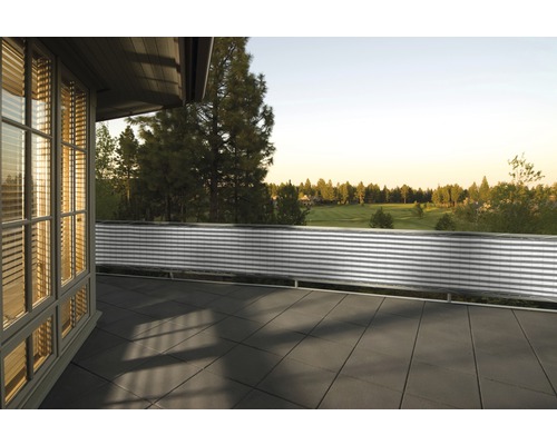 Balkongskydd 90x500cm grå/vit